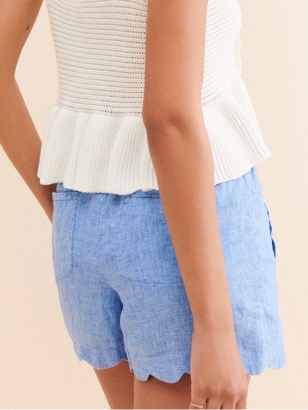 Lilly Pulitzer Sky Blue Scallop Hem Shorts - Picture 2 of 7